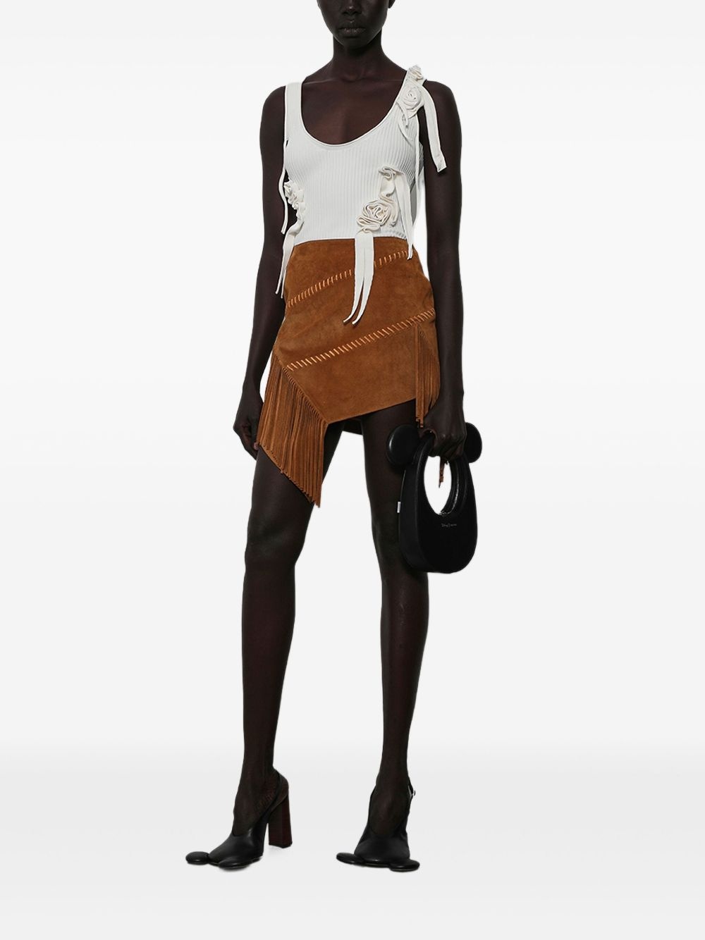 suede asymmetric skirt - 2