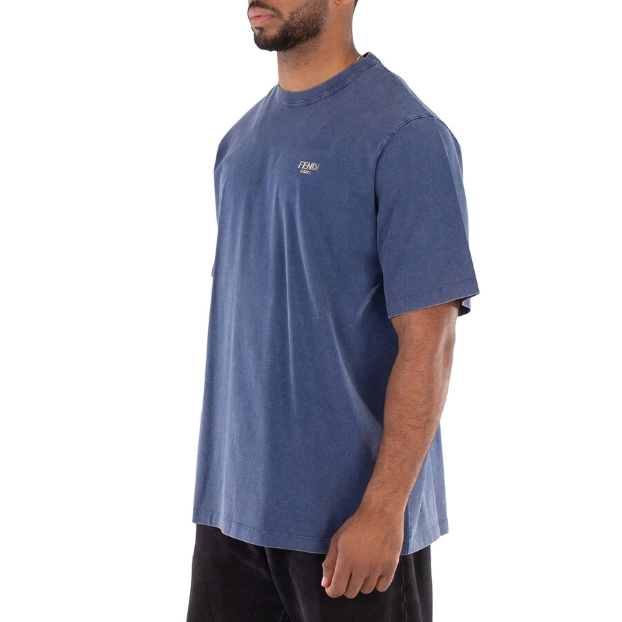 Fendi Logo-Print Crew Neck Cotton T-Shirt - 3