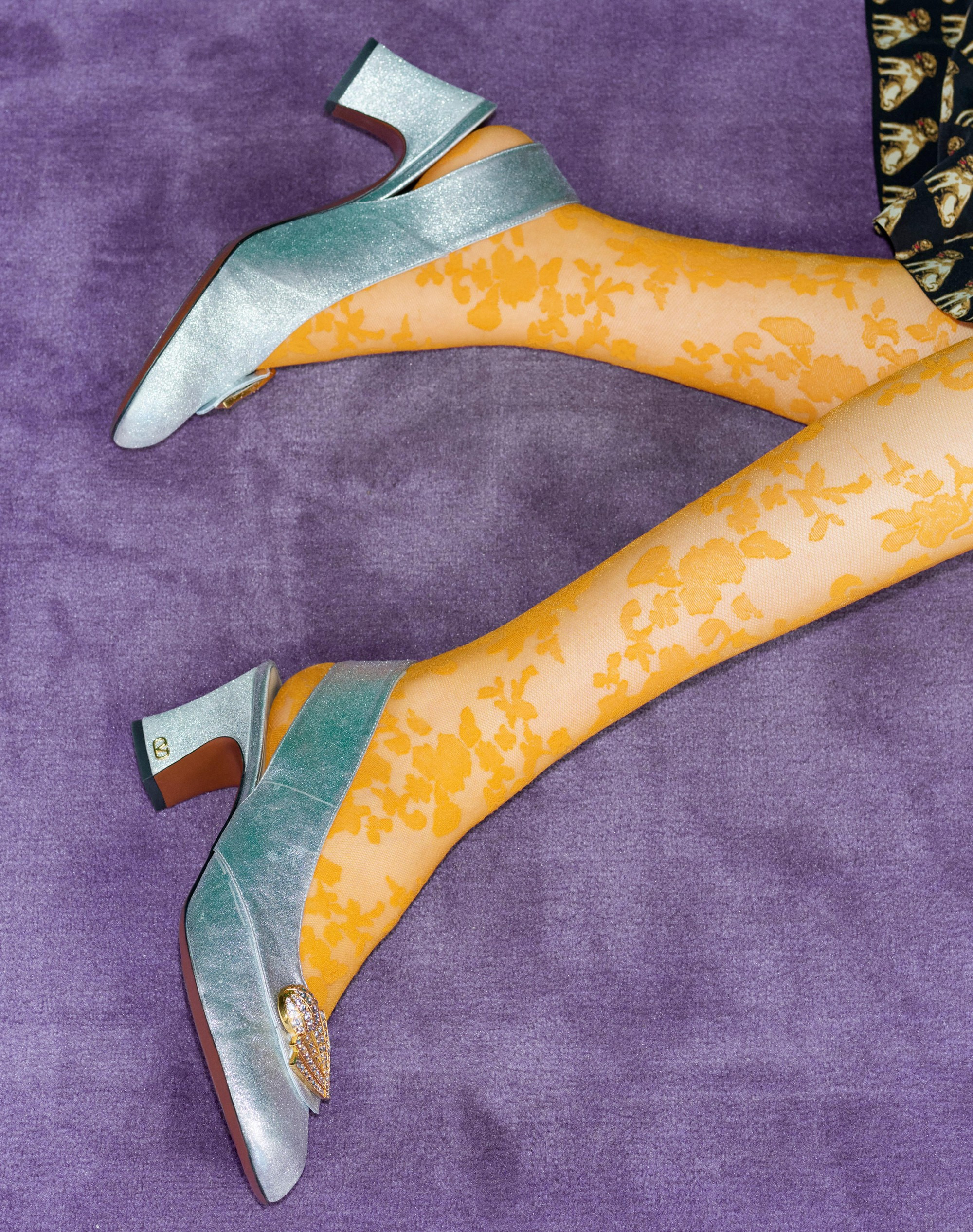 ADAMANTINE SLINGBACK PUMPS IN GLITTER FABRIC 60MM - 8