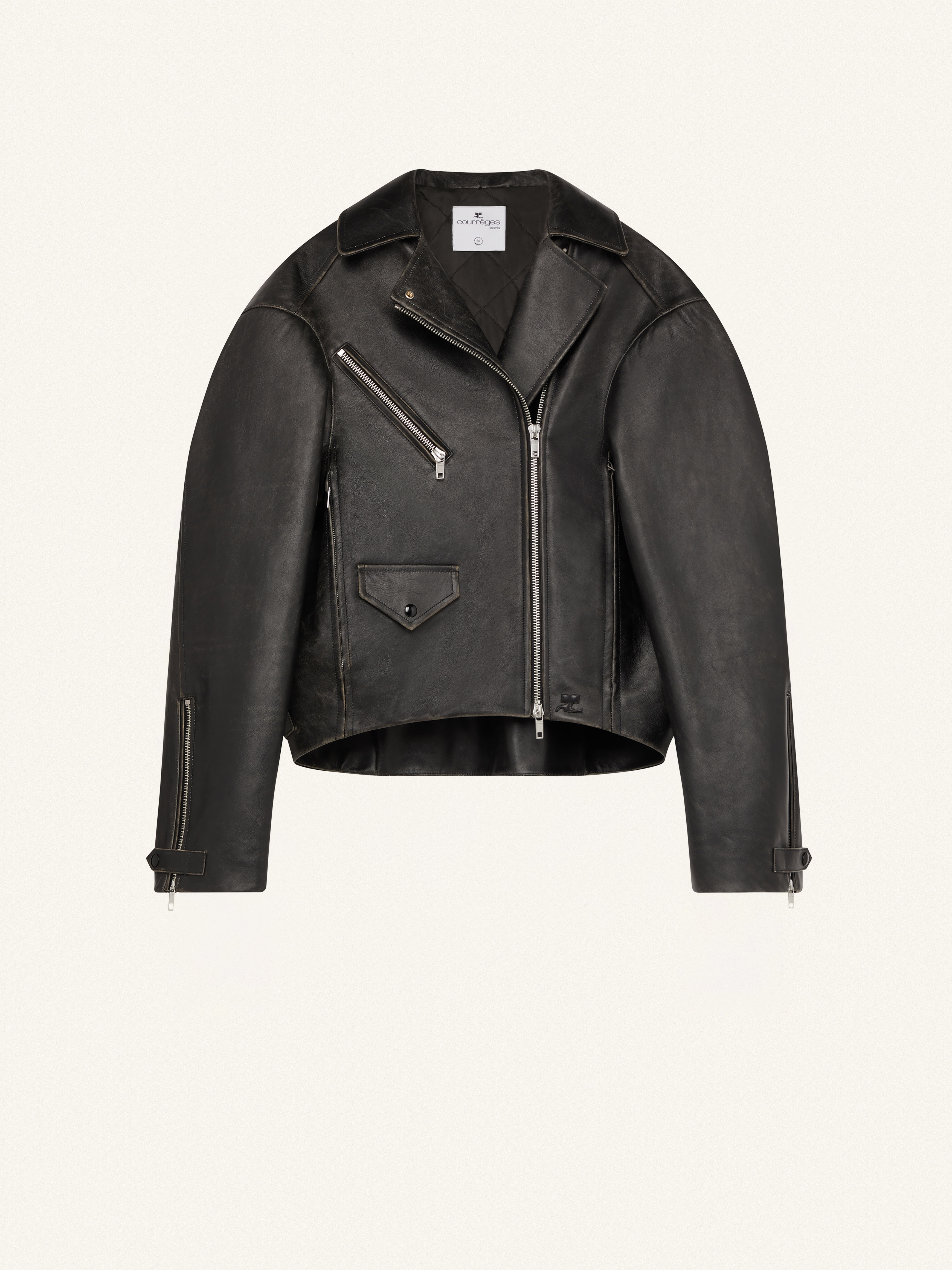 SPACE LEATHER BIKER JACKET - 1