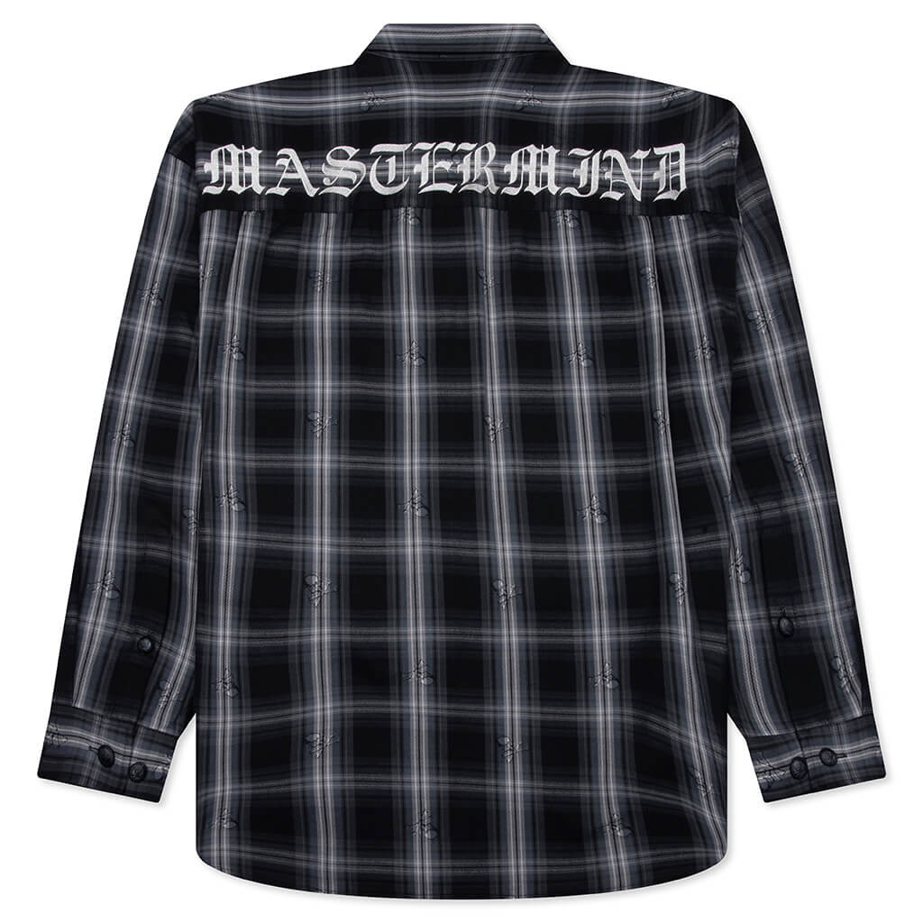 PLAID FLANNEL SHIRT - BLACK - 2