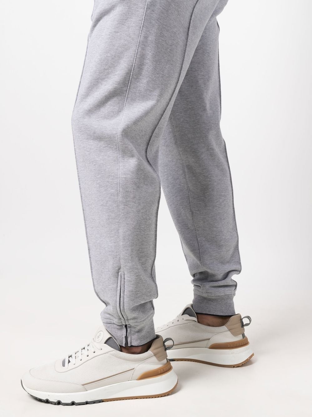 drawstring-waist cotton track pants - 5