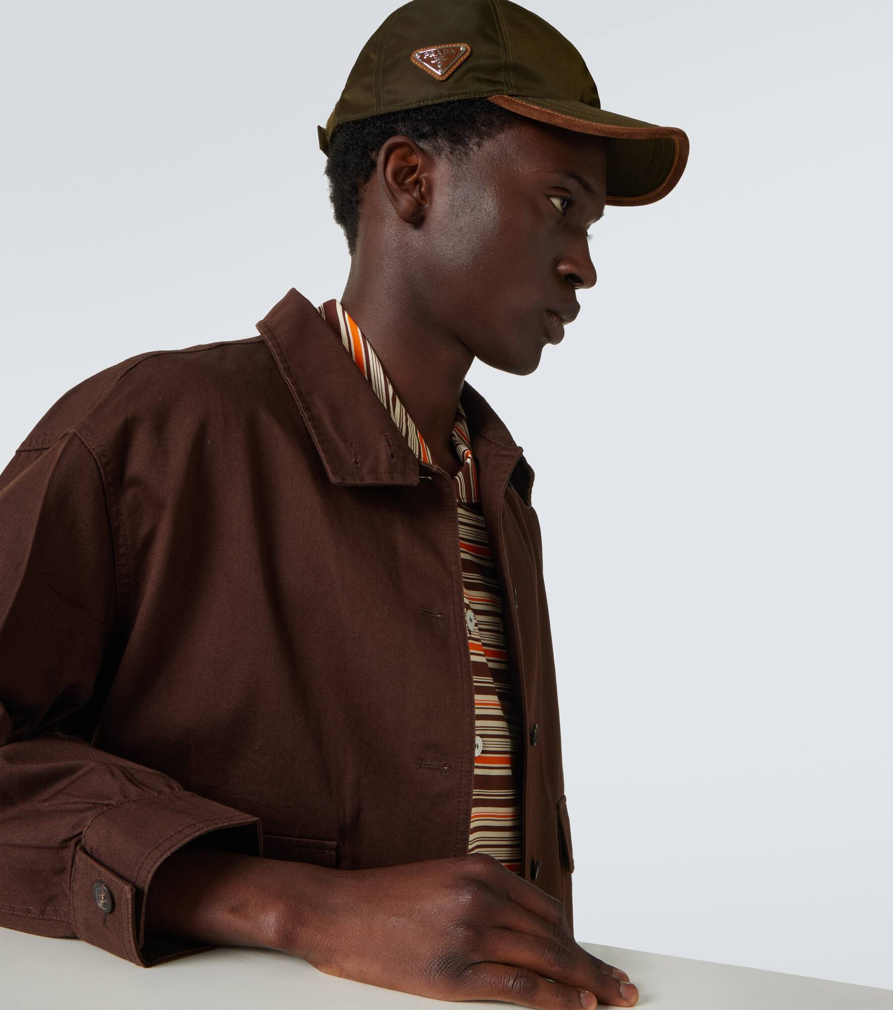 Re-Nylon suede-trimmed baseball cap - 3