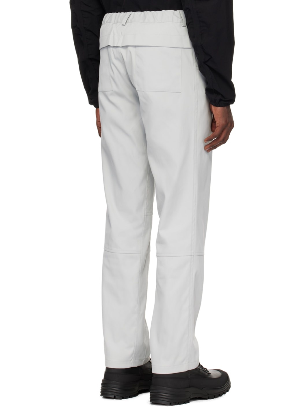 Gray Cut Trousers - 3