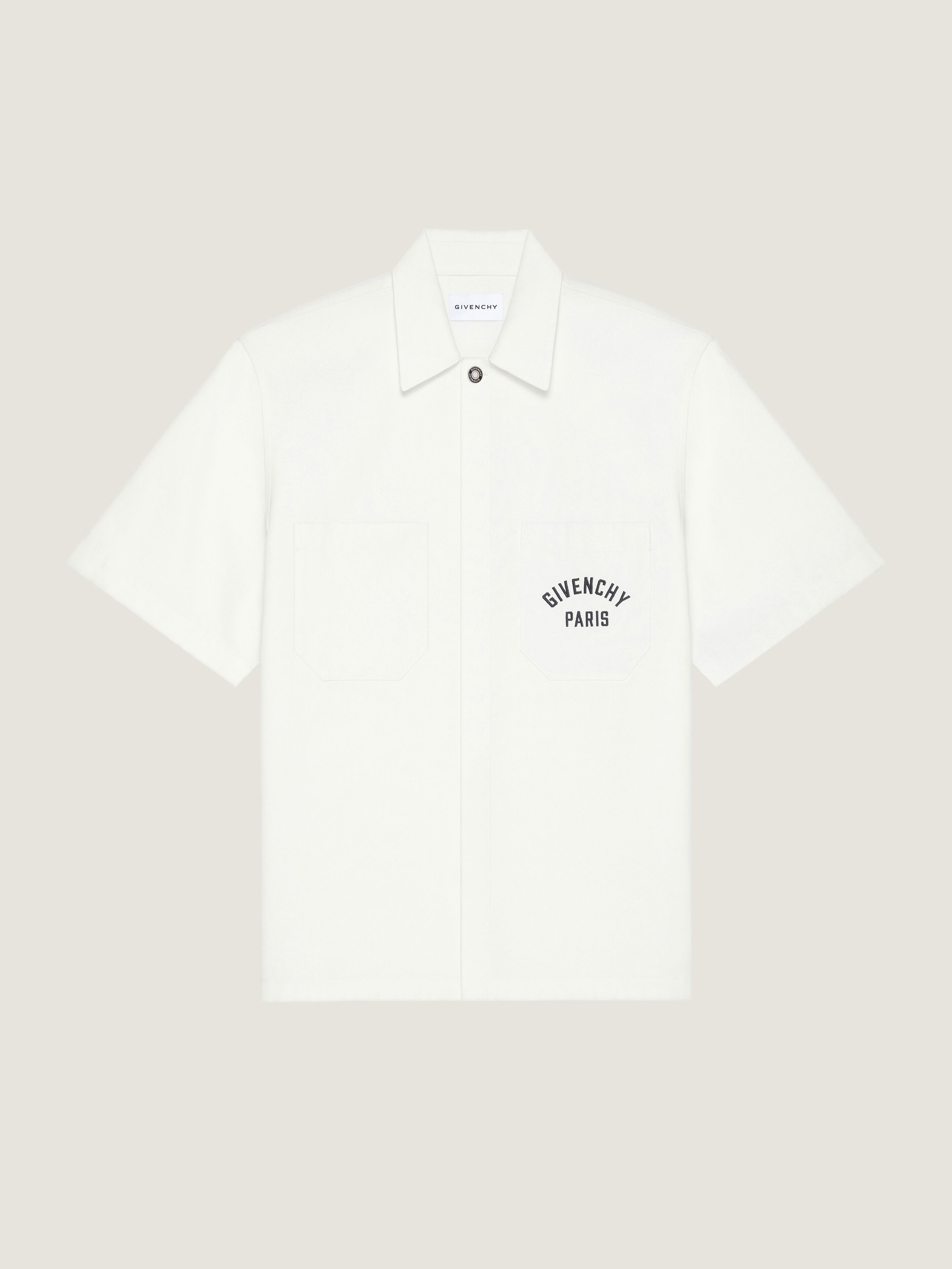 SHIRT IN COTTON WITH GIVENCHY PARIS EMBROIDERY - 1