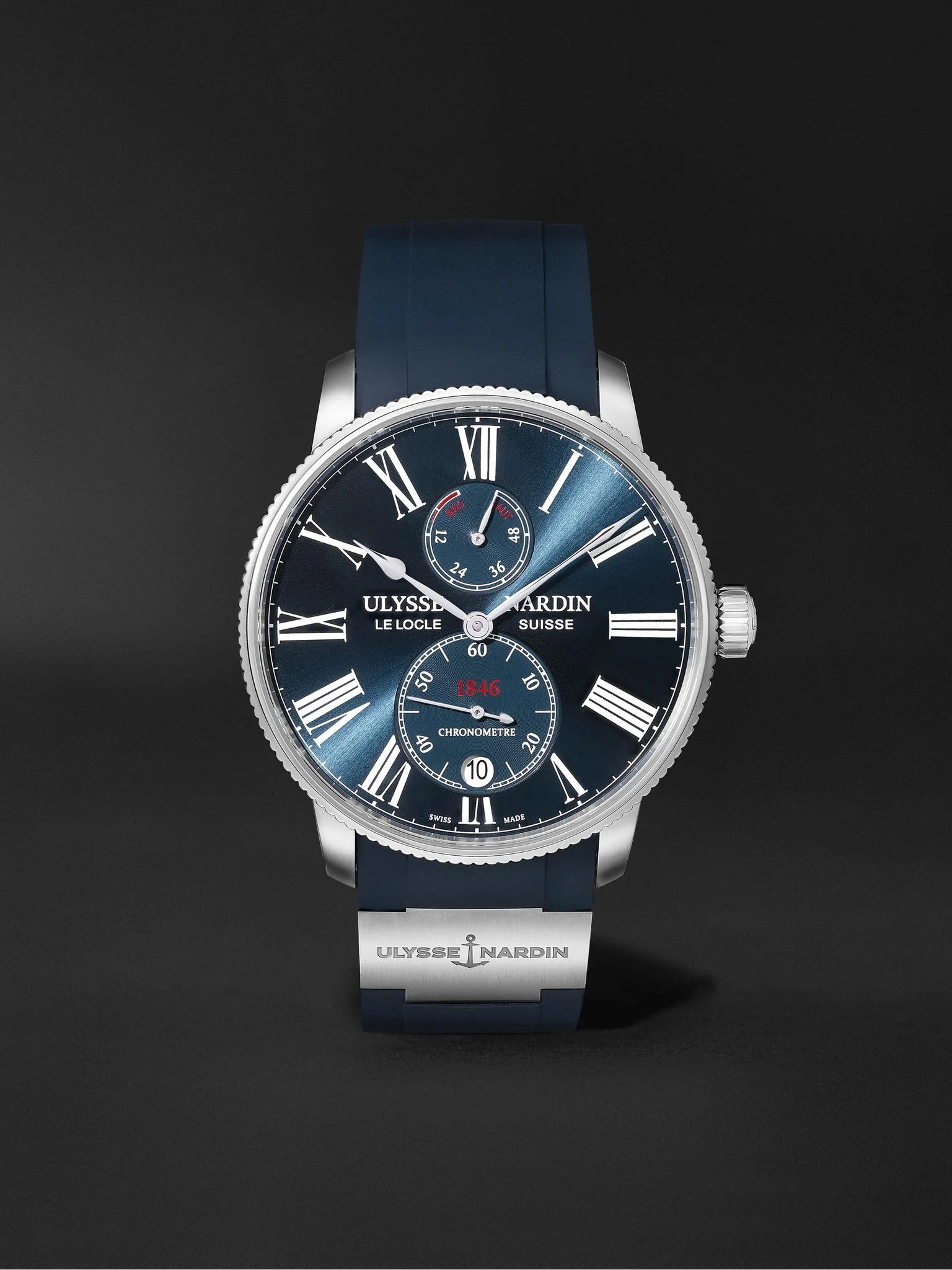 Marine Torpilleur Automatic 42mm Stainless Steel and Rubber Watch, Ref. No. 1183-310-3/43 Blue - 1