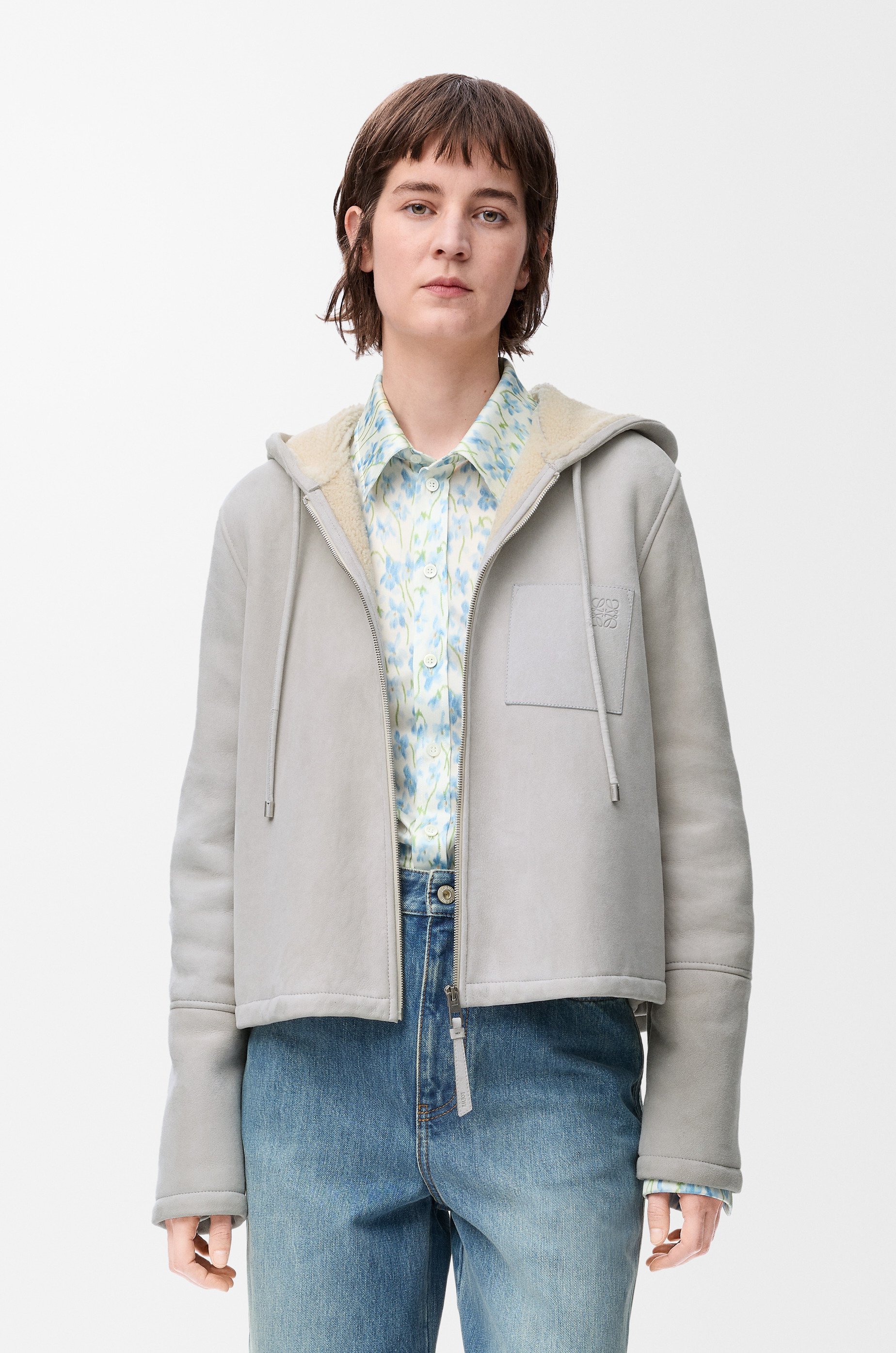 Hooded jacket in shearling - 3
