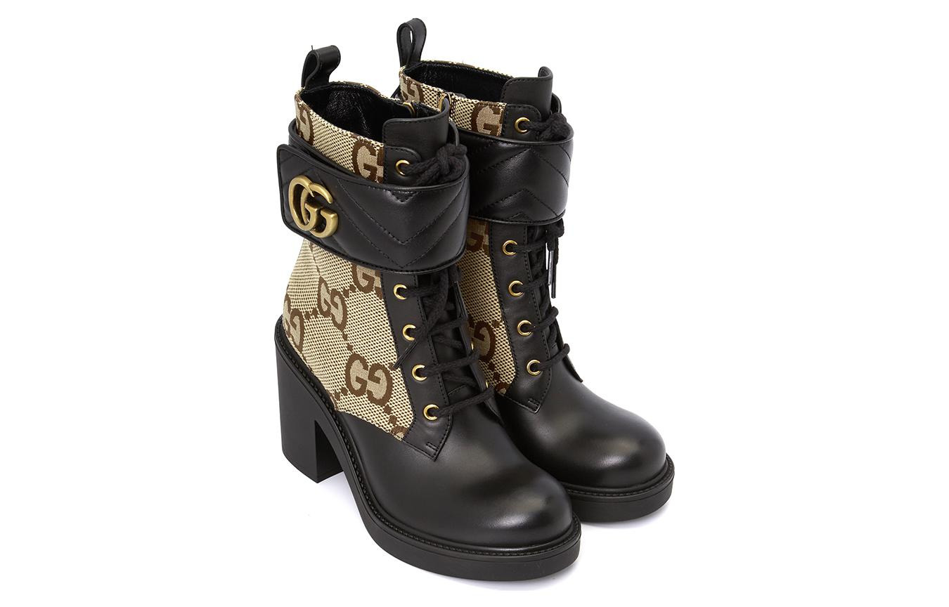 (WMNS) Gucci Boot with Double G 'Camel Ebony' 719849-AABD0-1183 - 6
