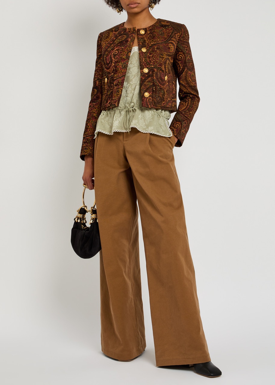 Chloe Paisley-jacquard Cropped Woven Jacket - 4