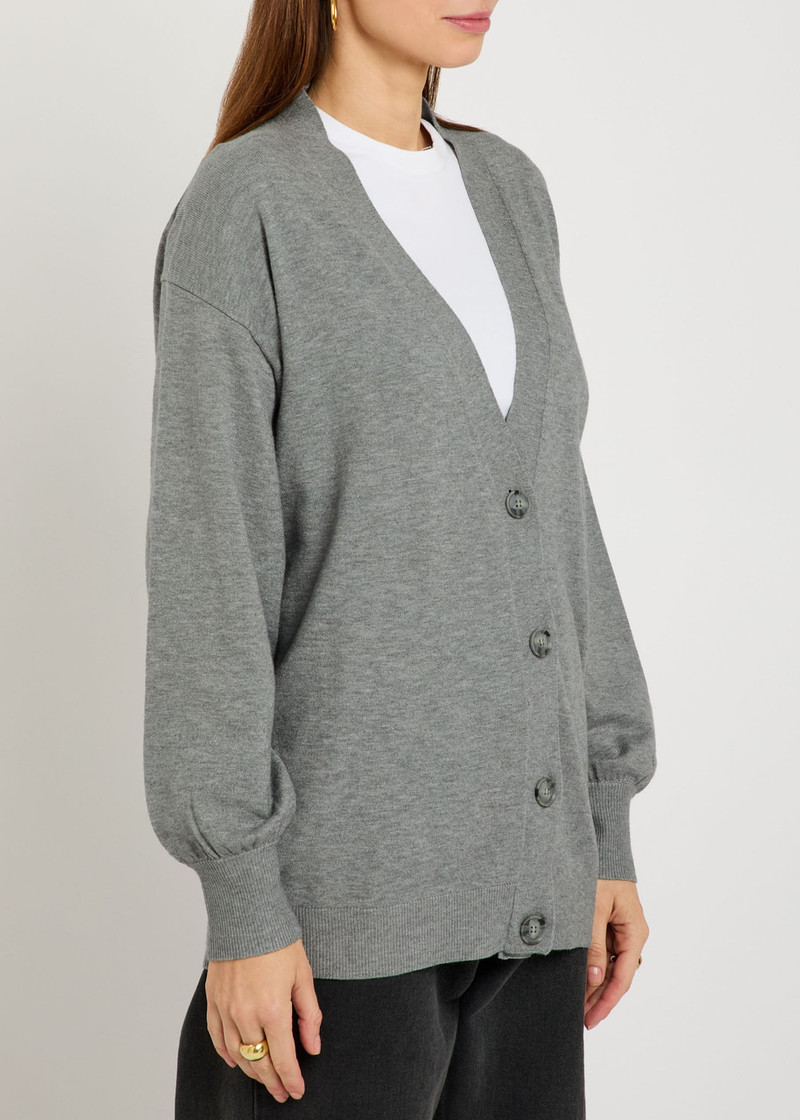 GOOD AMERICAN Good American Asymmetric Fine-knit Cardigan outlook