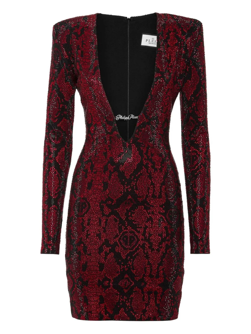 snakeskin-print mini dress - 1