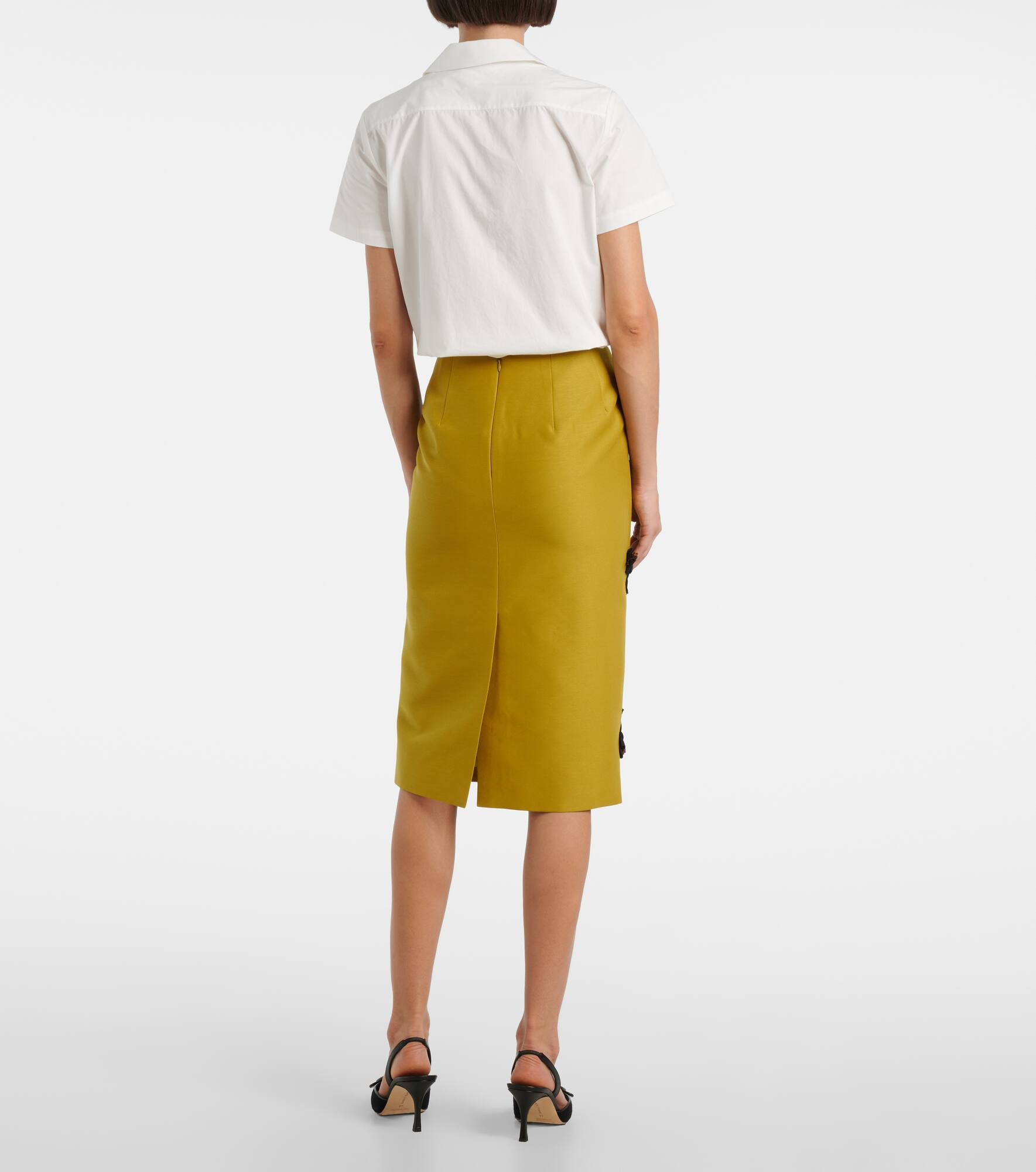 Floral-appliqué pencil skirt - 3