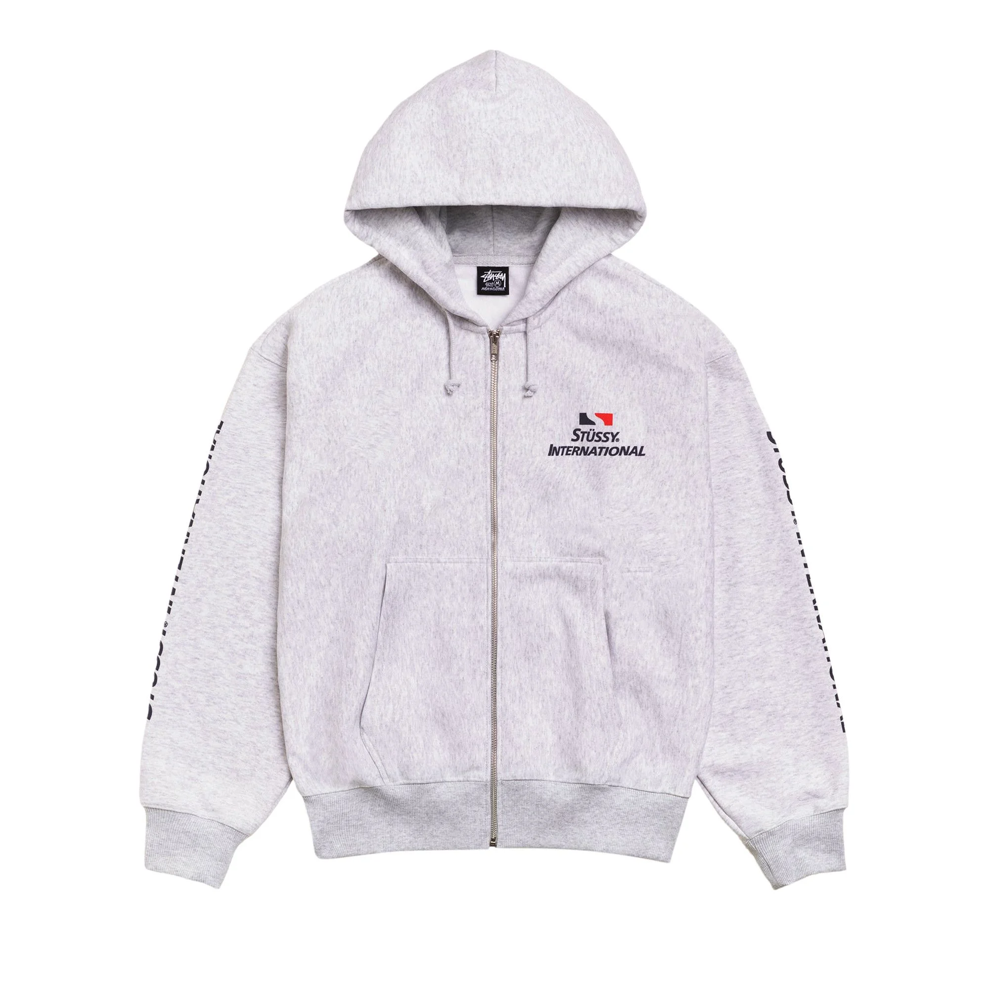 Stussy International Zip Hoodie 'Ash Heather' - 1