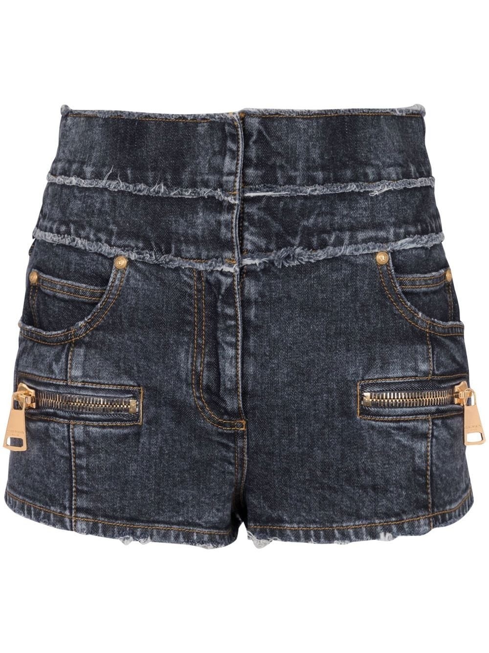 multi-pocket denim shorts - 1