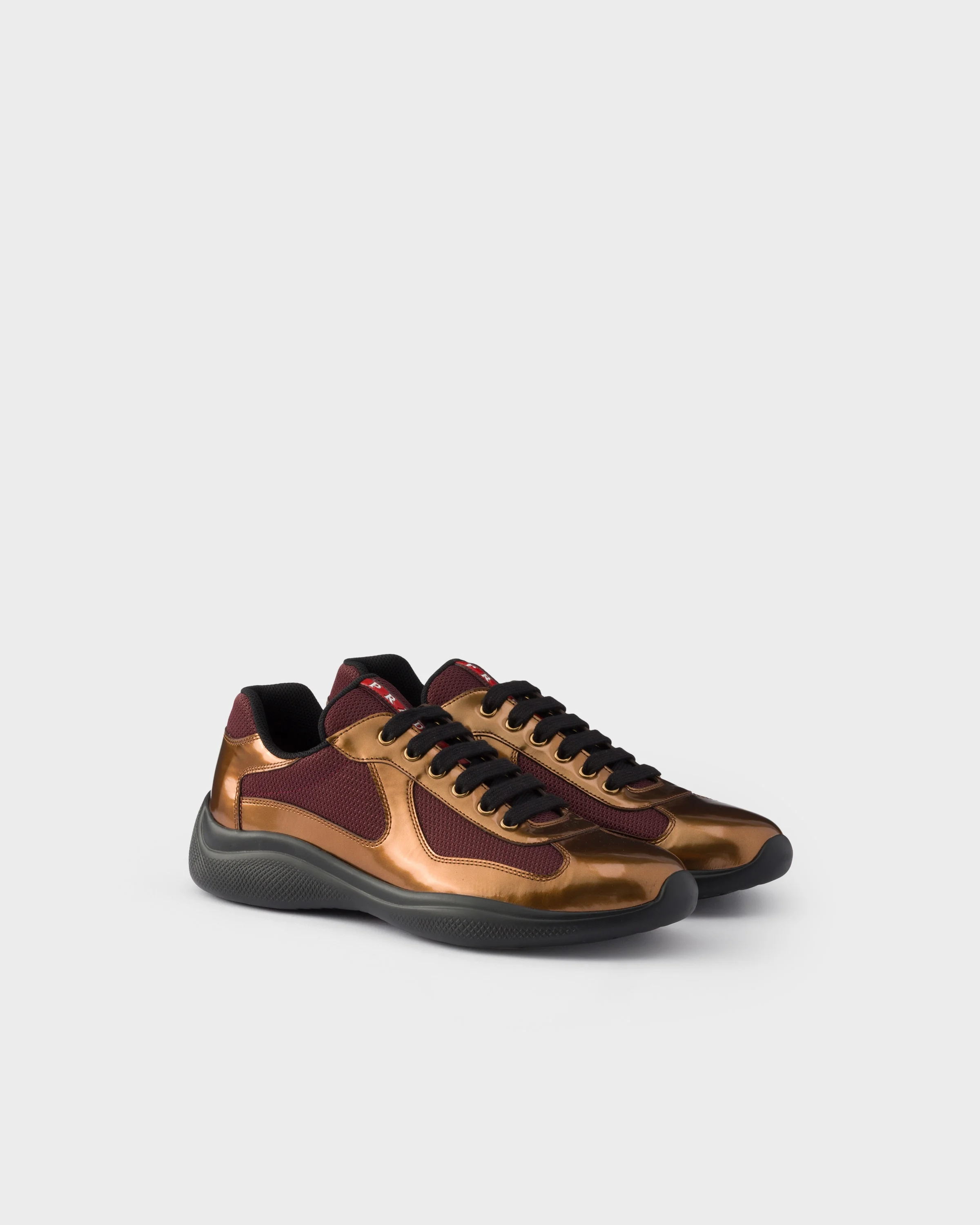 Prada America's Cup metallic leather and bike fabric sneakers - 1
