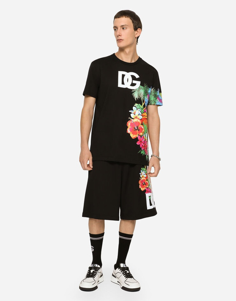 Jersey jogging shorts with Hawaiian DG logo 4