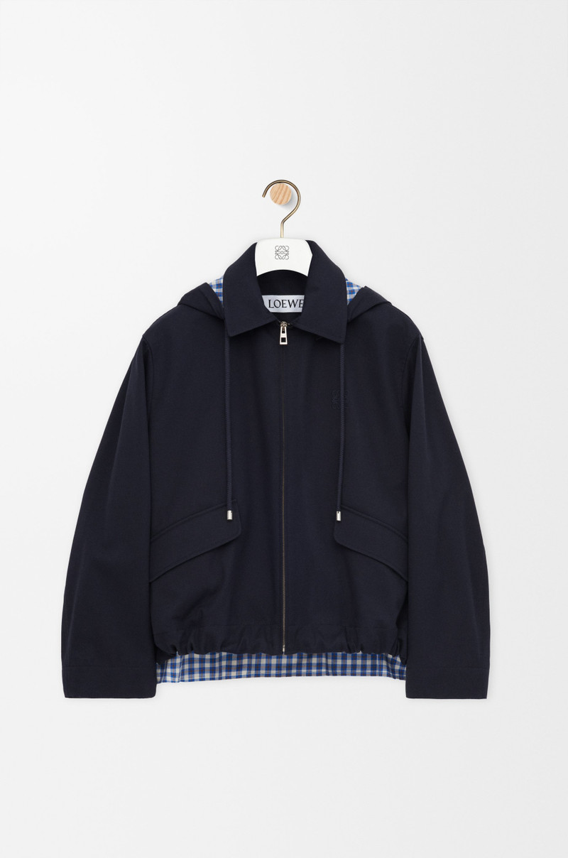 Hooded parka in cotton and silk 1