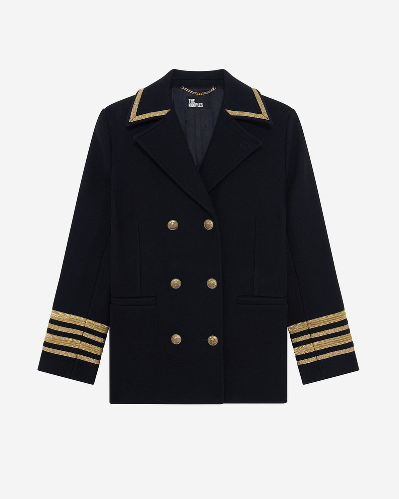 OFFICER'S PEA JACKET IN NAVY WOOL 1