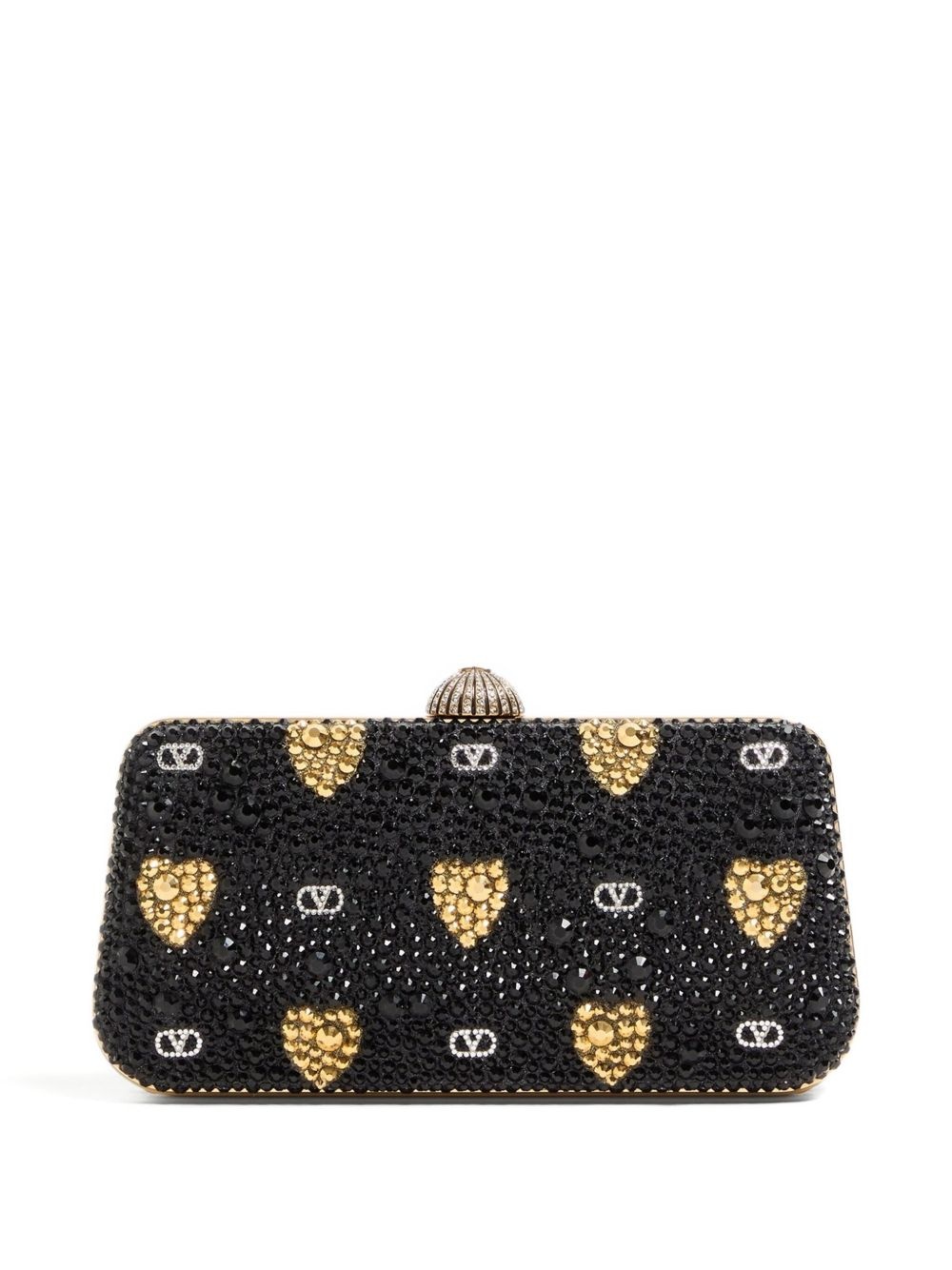 heart motif embellished clutch bag - 2