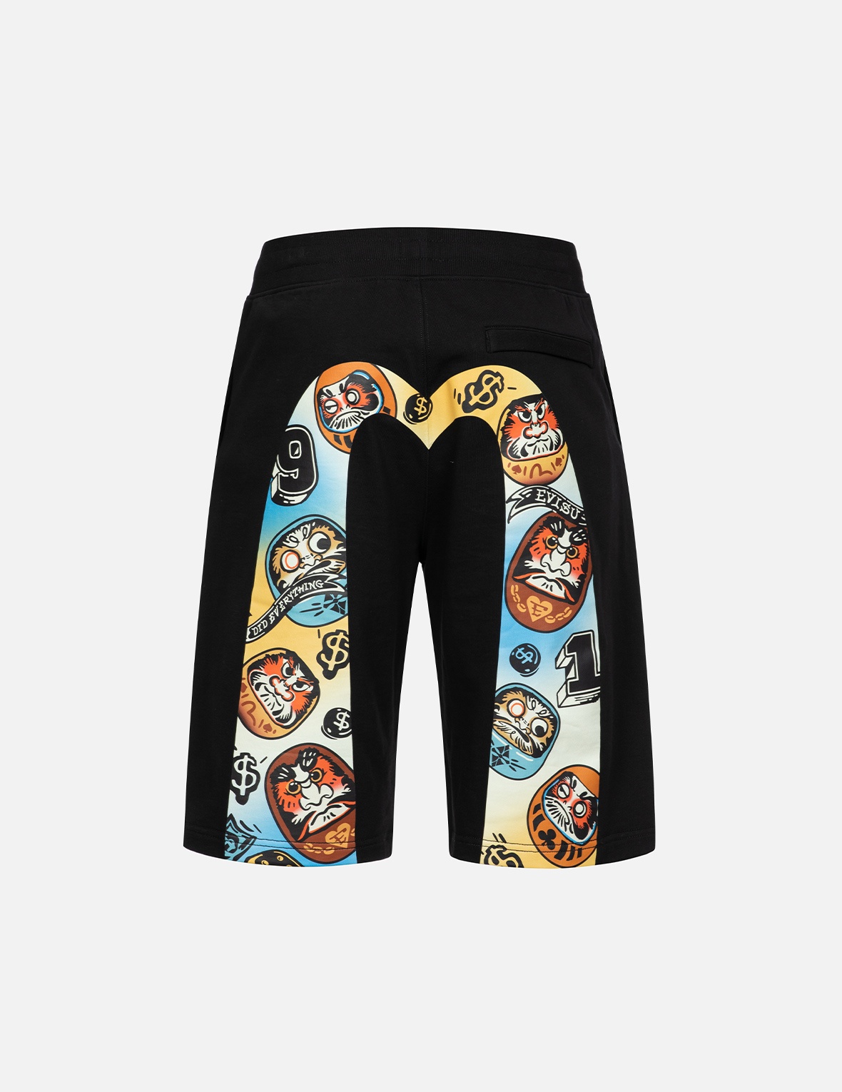 GAMING DARUMA DAICOCK PRINT REGULAR FIT SWEAT SHORTS - 2