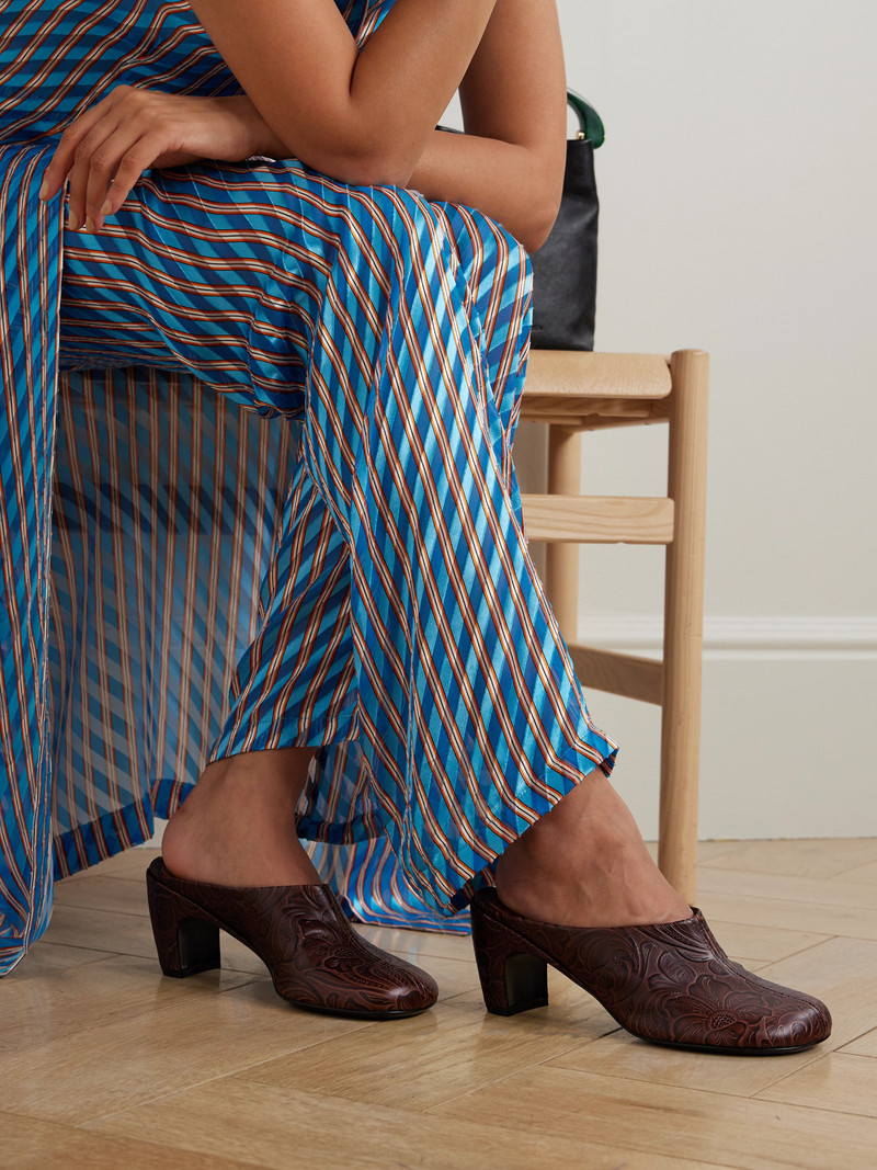 Dries Van Noten Embossed Leather Mules outlook