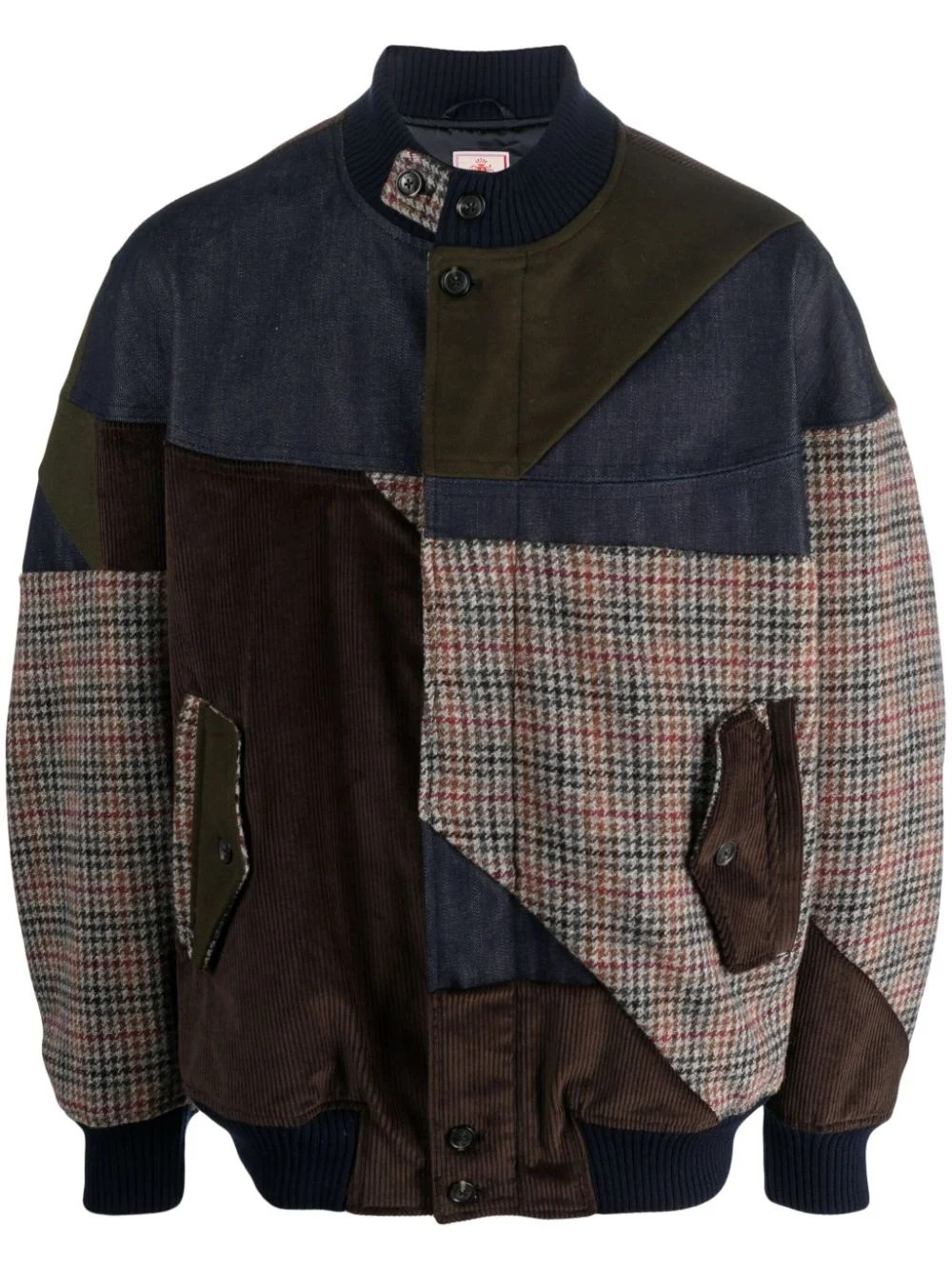 patchwork-design bomber jacket - 1