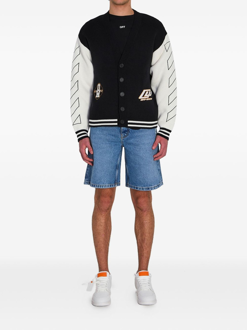 Off-White ribbed embroidery varsity cardigan outlook