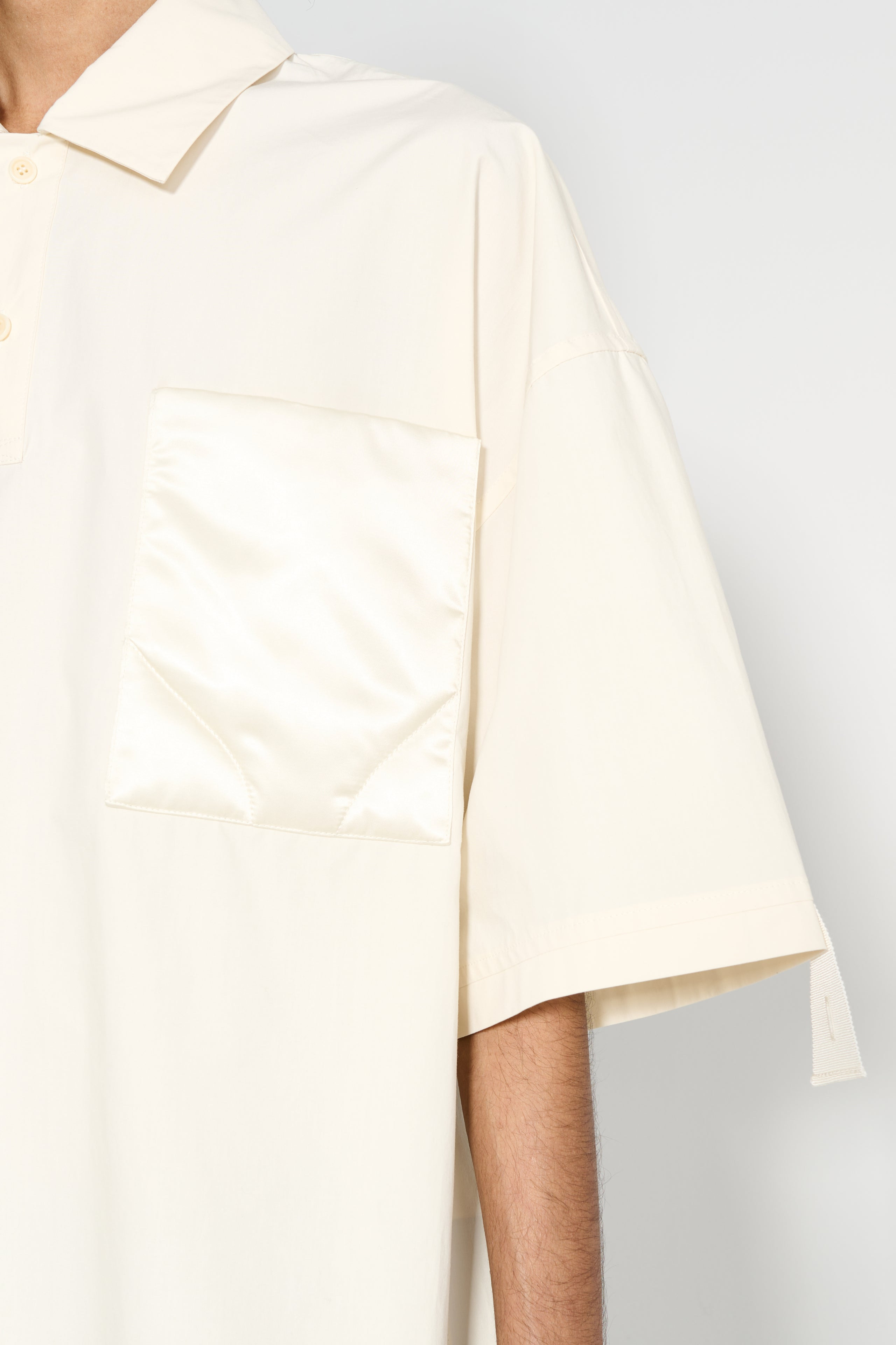 JW ANDERSON SS QUILTED POCKET POLO TOP IVORY - 5
