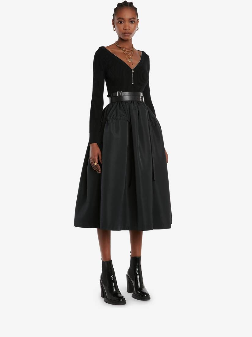 Zip Knit Jumper in Black - 3