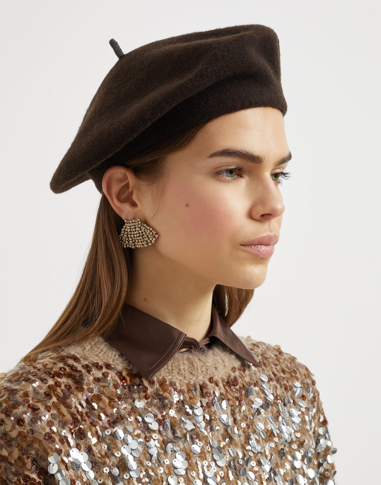 Wool beret with Precious detail - 3