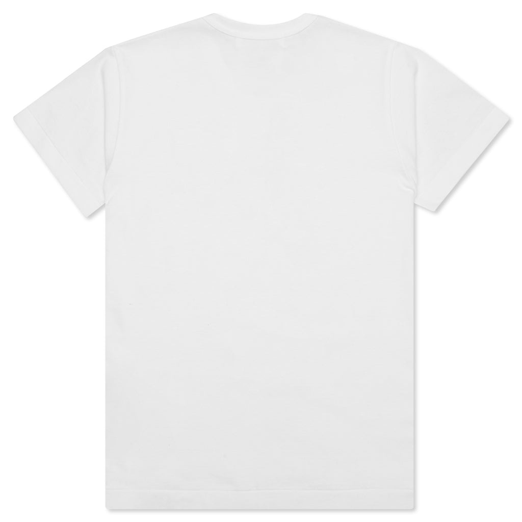 COMME DES GARCONS PLAY WOMEN'S STACKED HEART S/S T-SHIRT - WHITE - 2