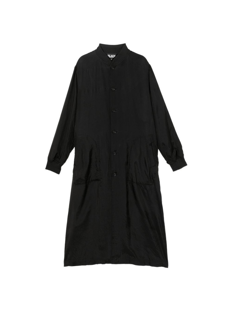 logo-print see-through coat 1