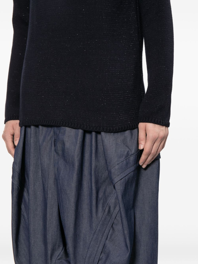 asymmetric gathered denim shorts 6