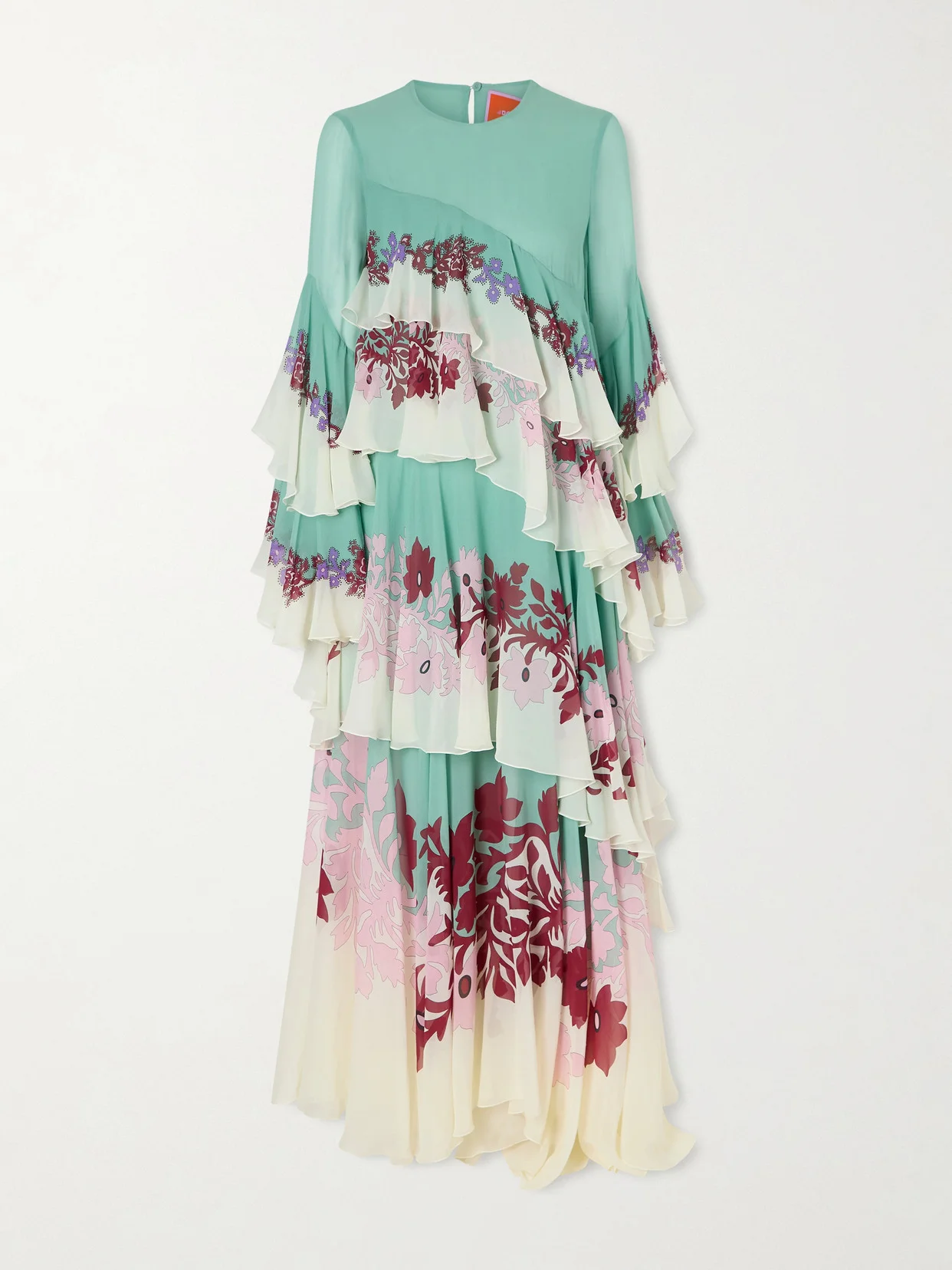 Naiad Asymmetric Ruffled Silk-chiffon Maxi Dress - 1