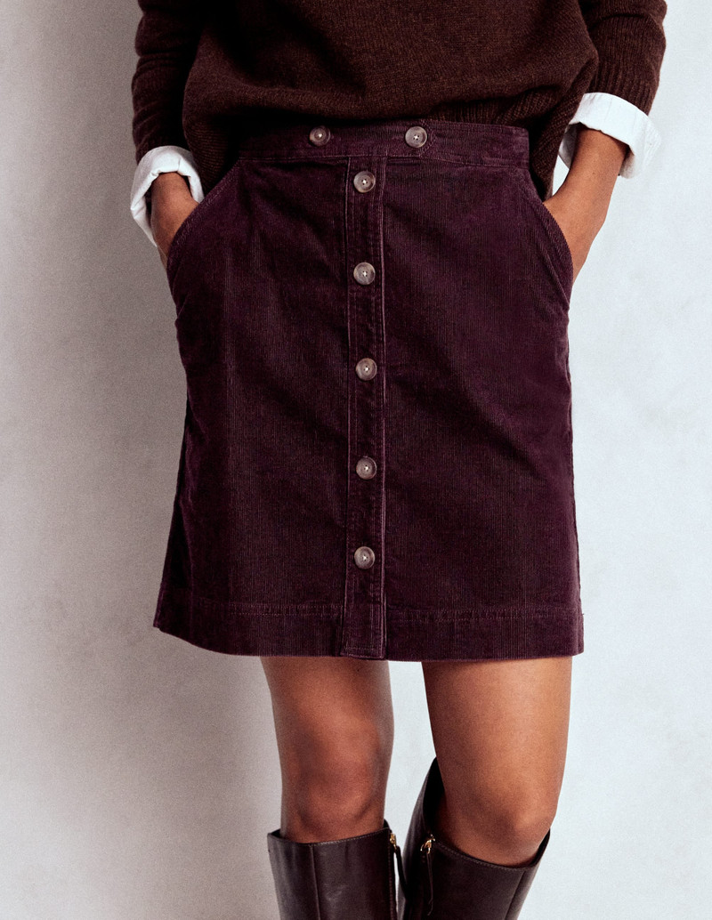 Cecelia Cord Skirt-Deep Aubergine 5