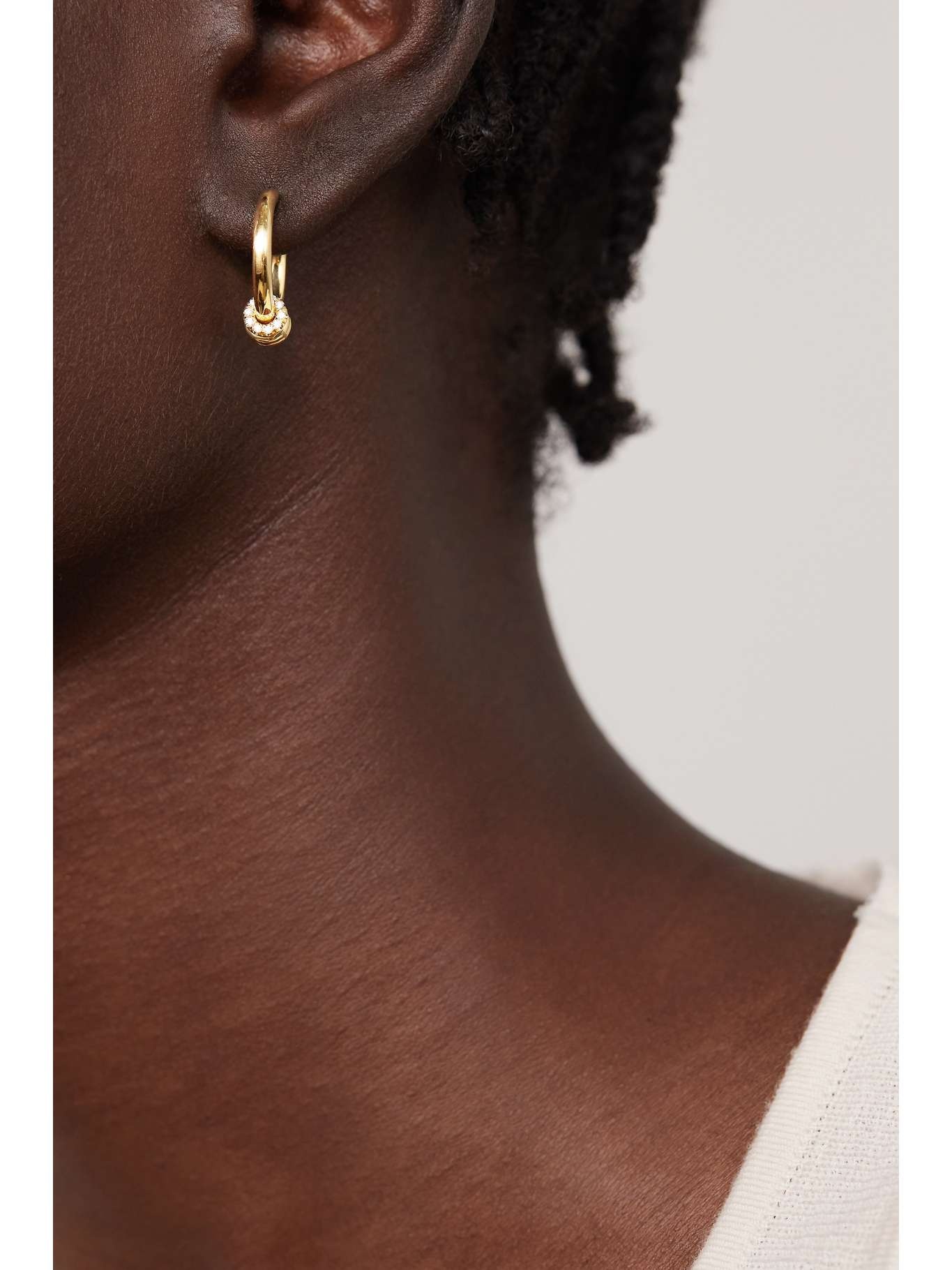 Ara 18-karat gold diamond hoop earrings - 2