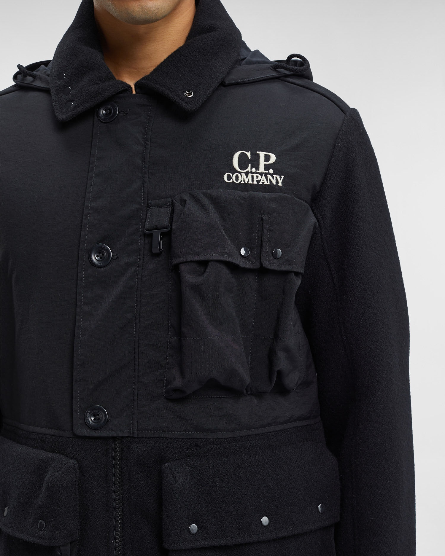 C.P. Company C.P. Duffel Mixed Goggle Jacket | REVERSIBLE