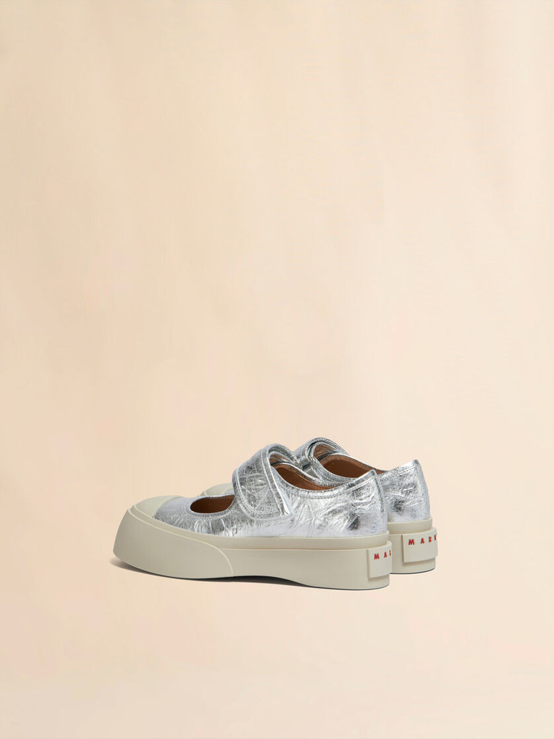 Marni SILVER LEATHER MARY JANE SNEAKER outlook
