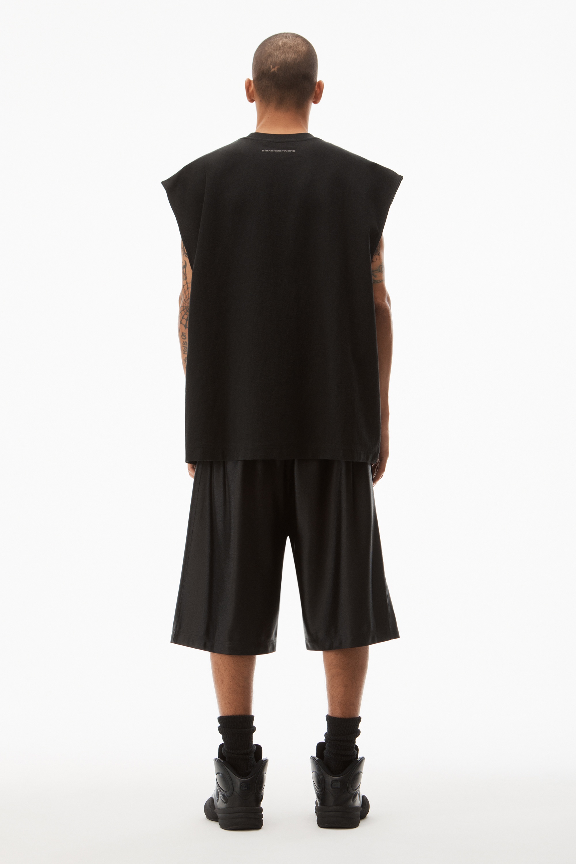 Alexander Wang BEEFY GRAPHIC MUSCLE TANK IN JAPANESE JERSEY 
