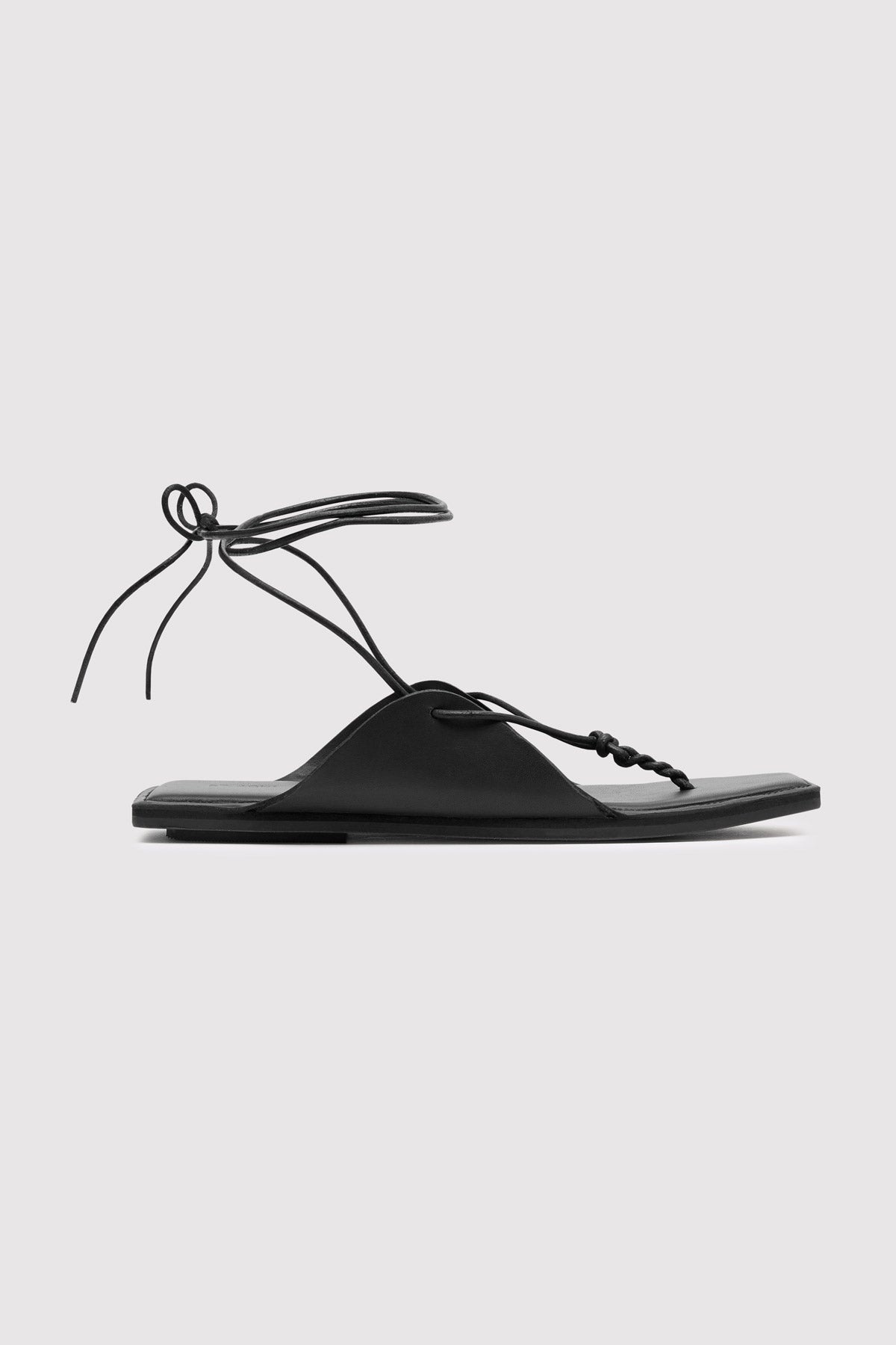 Tie Up Sandal - Black - 4