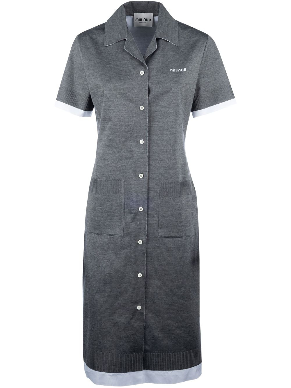 logo-intarsia shirtdress - 1