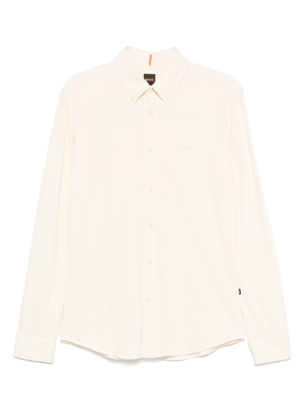 logo-embroidered cotton shirt - 1
