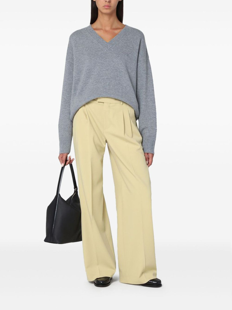 AMI Paris logo-embroidered V-neck sweater outlook