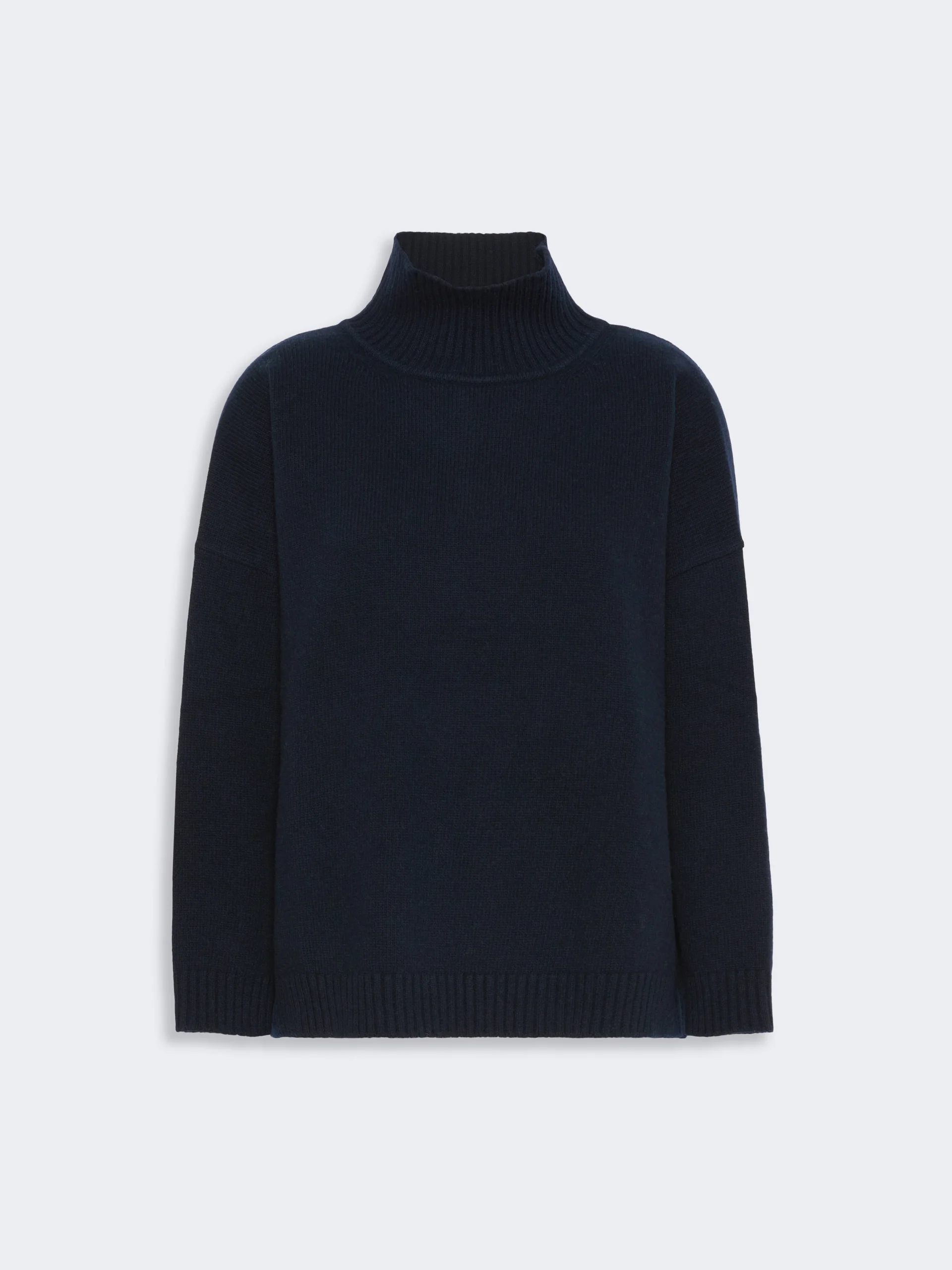 BORGIA Wool knit turtleneck jumper - NAVY - 1