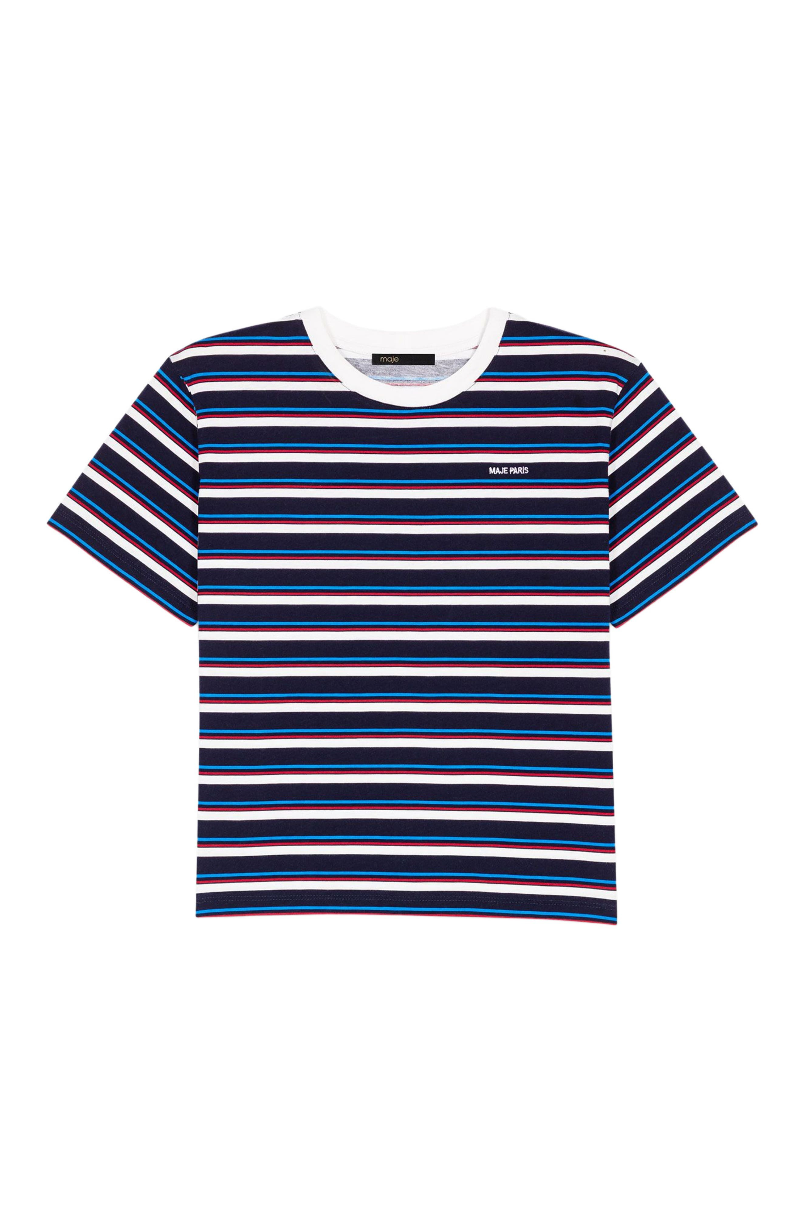 maje Striped T-shirt in White/navy at Nordstrom - 2