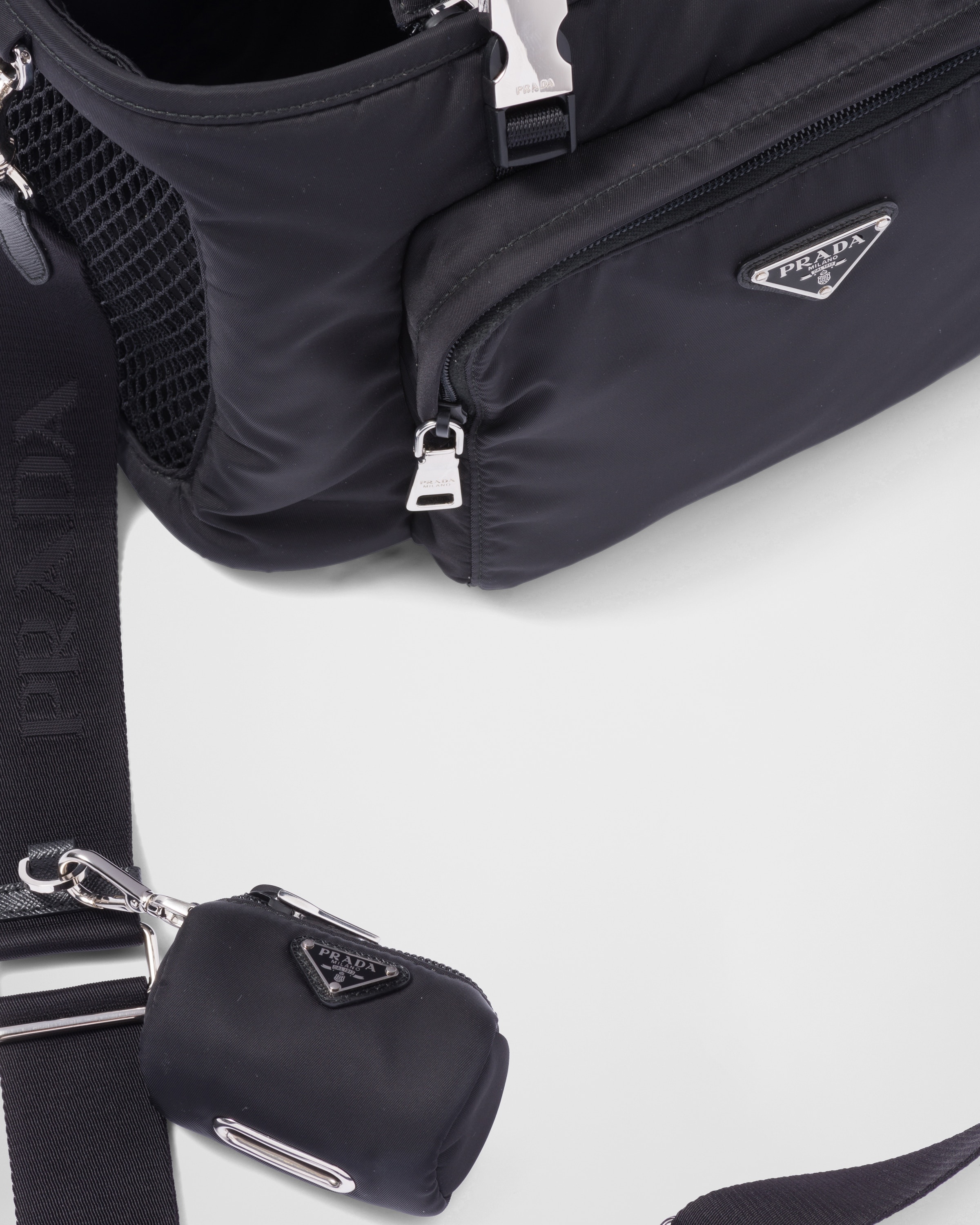 Re-Nylon and Saffiano leather pet bag - 6