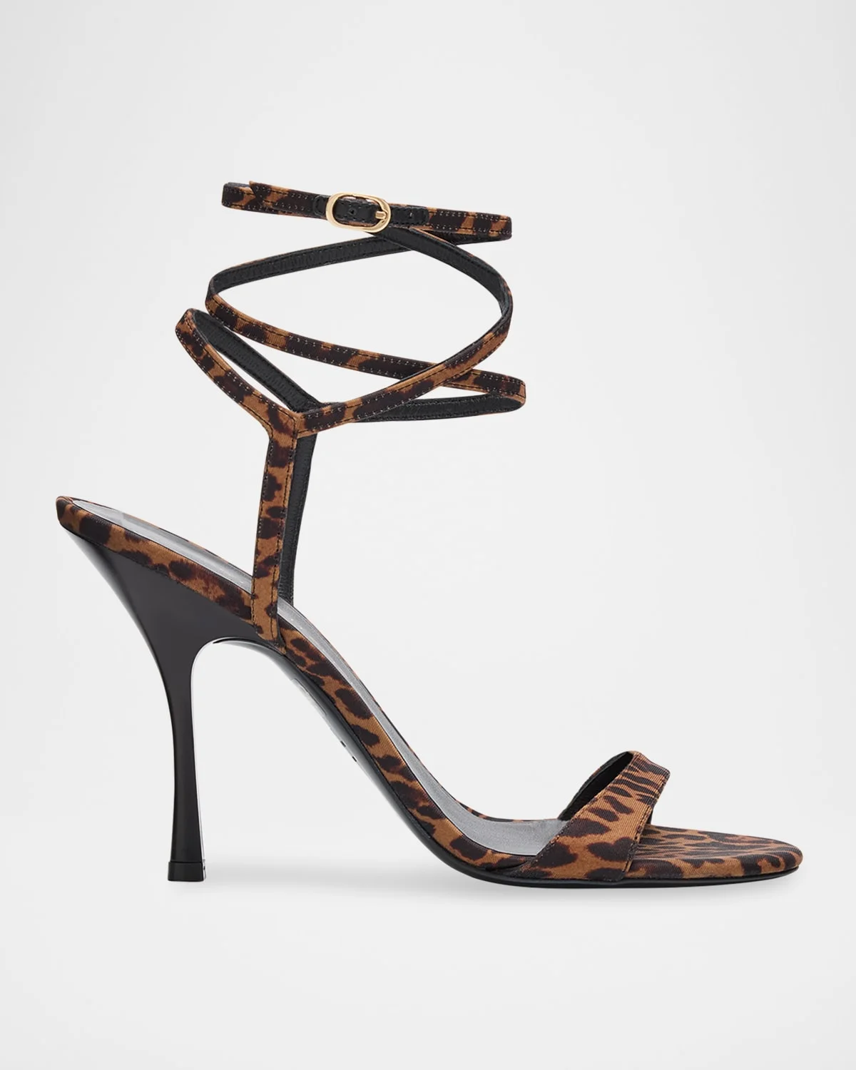 Nudist Leopard-Print Stiletto Wrap Sandals - 1