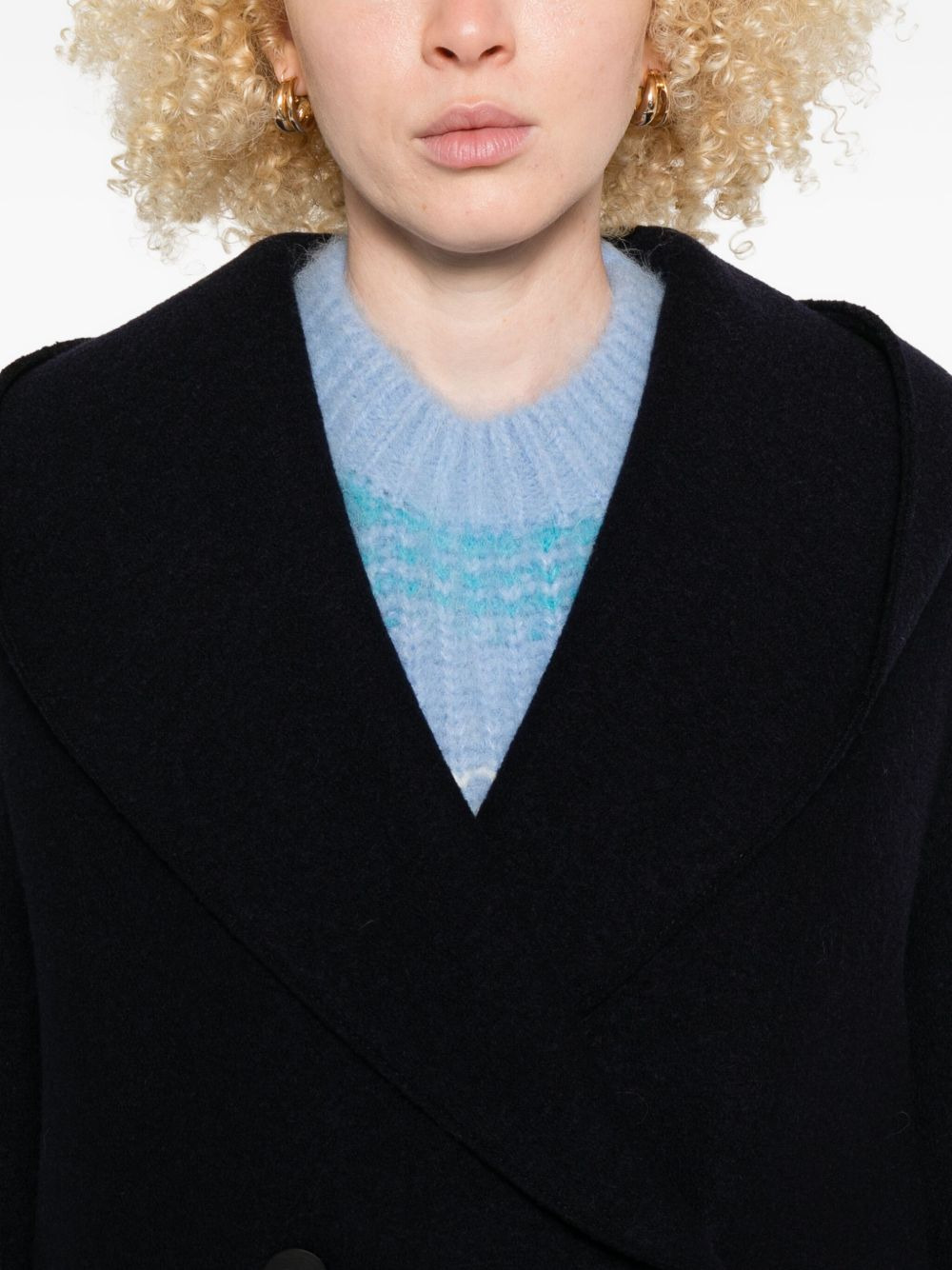 double-breasted wool coat - 5