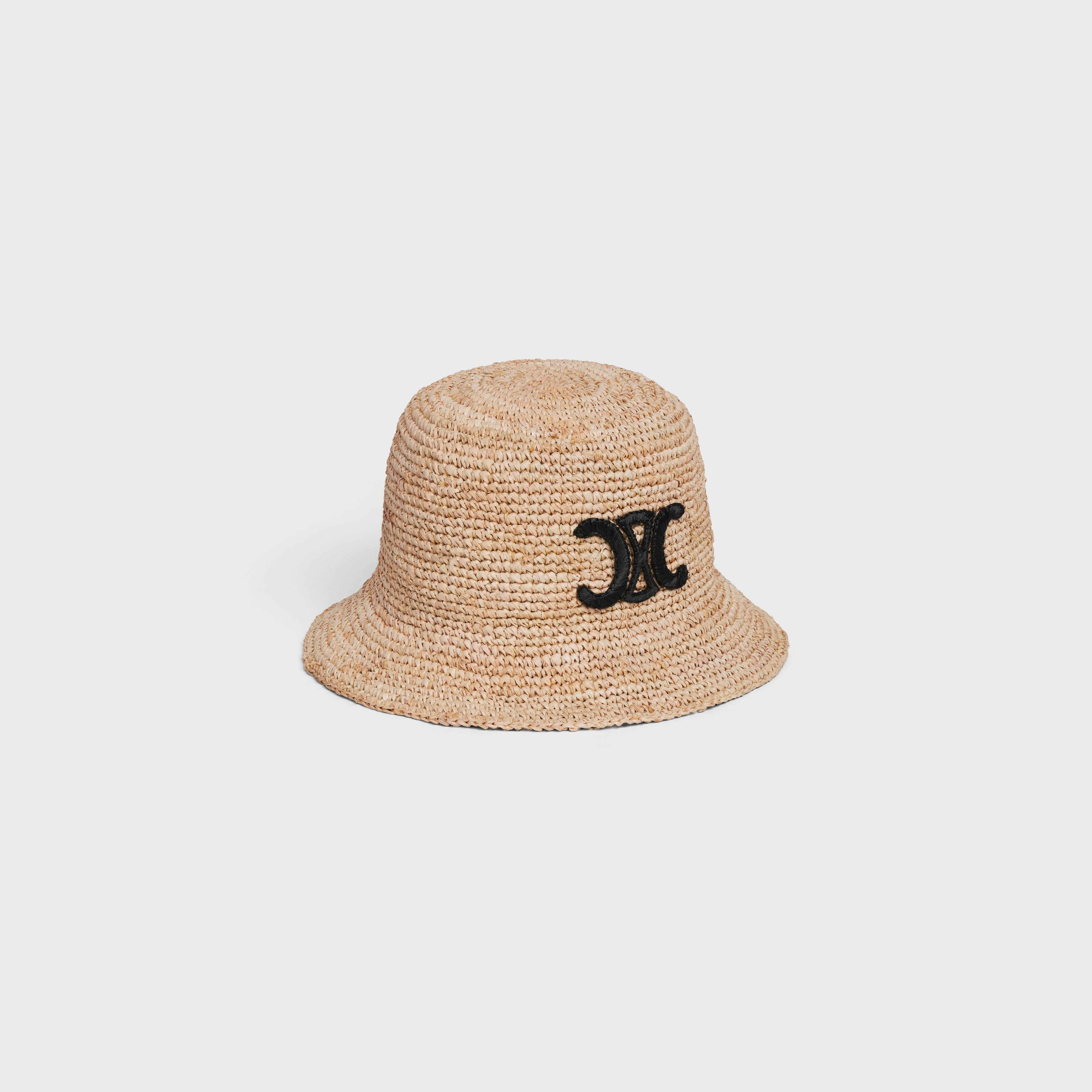 NATURAL RAFFIA TRIOMPHE BUCKET HAT - 2