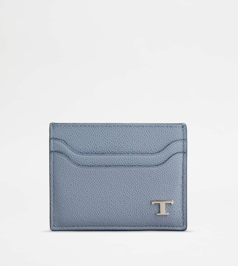 CREDIT CARD HOLDER IN LEATHER - LIGHT BLUE 1